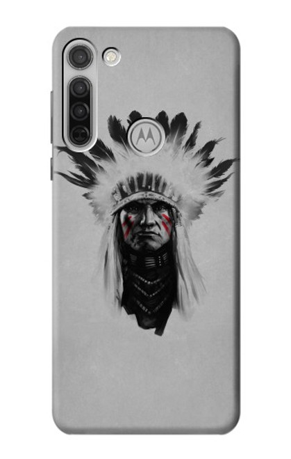 W0451 Indian Chief Hard Case and Leather Flip Case For Motorola Moto G8