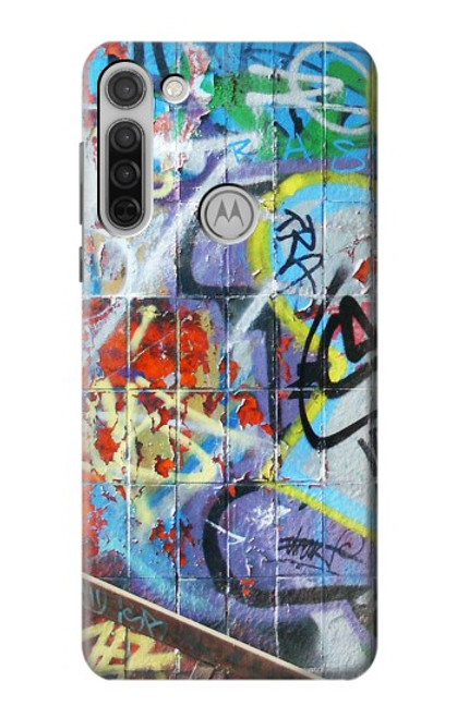 W0588 Wall Graffiti Hard Case and Leather Flip Case For Motorola Moto G8