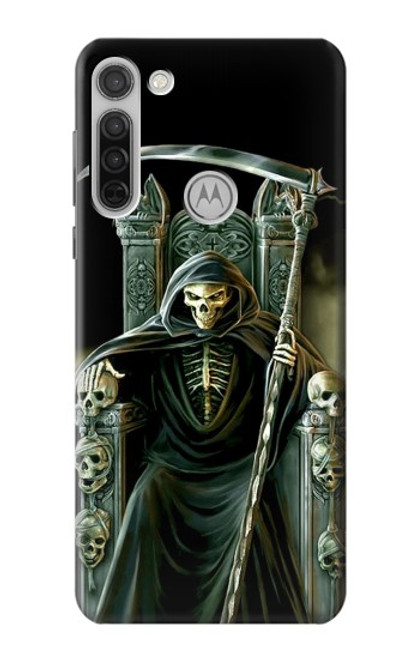 W1024 Grim Reaper Skeleton King Hard Case and Leather Flip Case For Motorola Moto G8