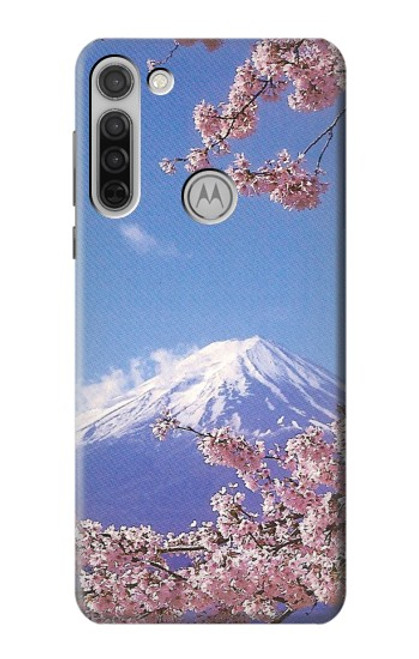 W1060 Mount Fuji Sakura Cherry Blossom Hard Case and Leather Flip Case For Motorola Moto G8