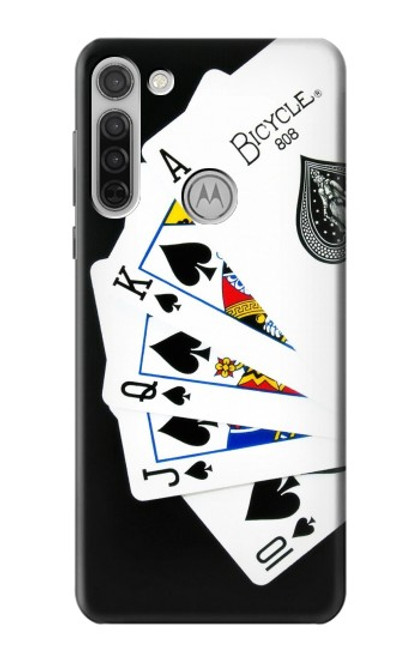 W1078 Poker Royal Straight Flush Hard Case and Leather Flip Case For Motorola Moto G8