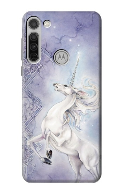 W1134 White Horse Unicorn Hard Case and Leather Flip Case For Motorola Moto G8