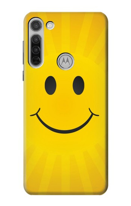 W1146 Yellow Sun Smile Hard Case and Leather Flip Case For Motorola Moto G8