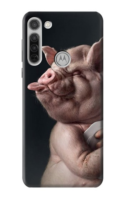 W1273 Crazy Pig Hard Case and Leather Flip Case For Motorola Moto G8