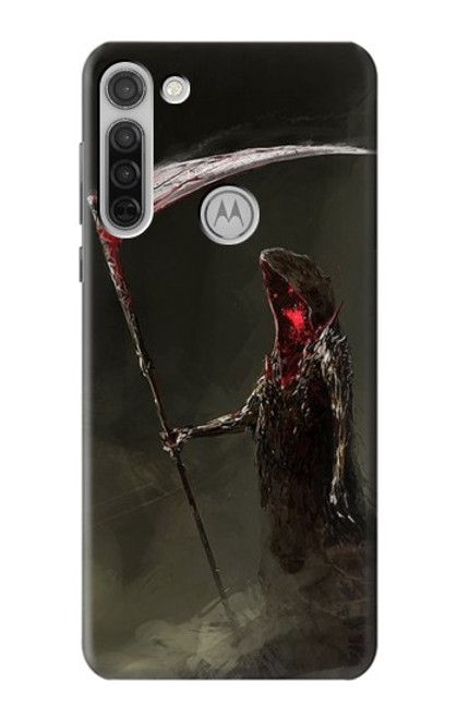 W1319 Grim Reaper Death Scythe Hard Case and Leather Flip Case For Motorola Moto G8