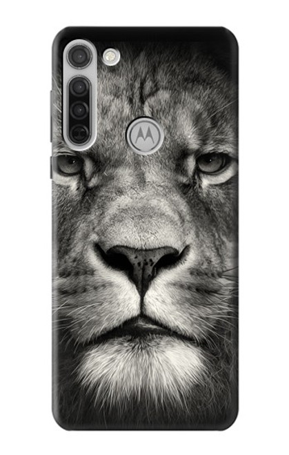 W1352 Lion Face Hard Case and Leather Flip Case For Motorola Moto G8