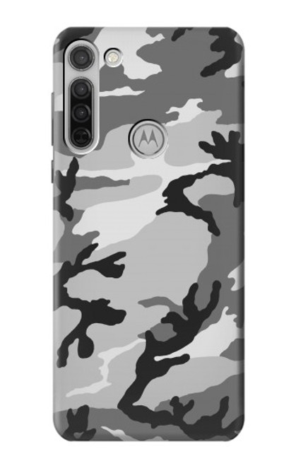 W1721 Snow Camouflage Graphic Printed Hard Case and Leather Flip Case For Motorola Moto G8