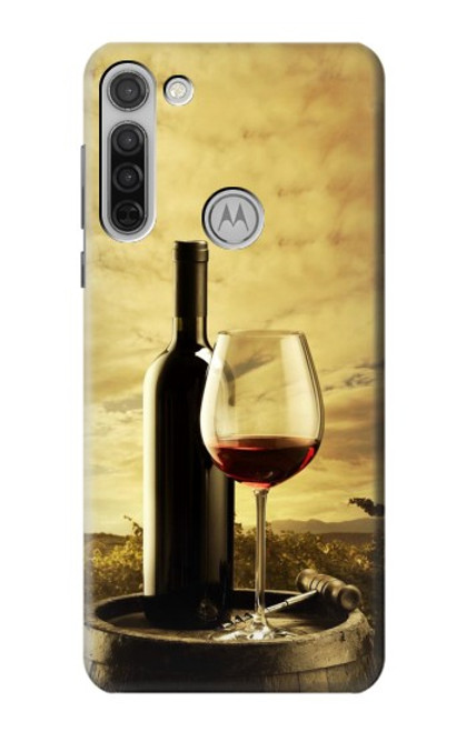 W2042 A Grape Vineyard Grapes Bottle Red Wine Hard Case and Leather Flip Case For Motorola Moto G8