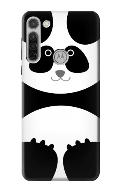 W2085 Panda Minimalist Hard Case and Leather Flip Case For Motorola Moto G8