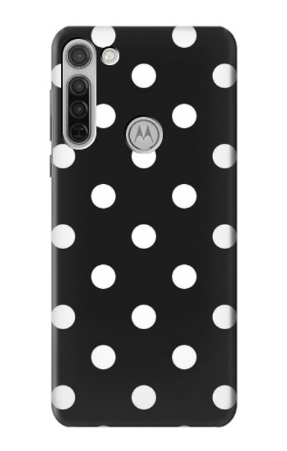 W2299 Black Polka Dots Hard Case and Leather Flip Case For Motorola Moto G8