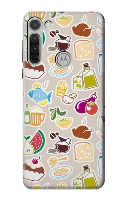 W2321 Food and Drink Seamless Hard Case and Leather Flip Case For Motorola Moto G8