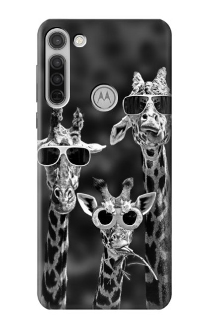 W2327 Giraffes With Sunglasses Hard Case and Leather Flip Case For Motorola Moto G8