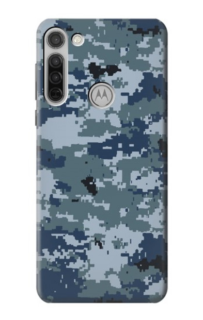 W2346 Navy Camo Camouflage Graphic Hard Case and Leather Flip Case For Motorola Moto G8