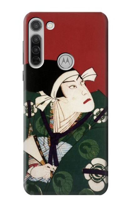 W2498 Japan Art Toyohara Kunichika Hard Case and Leather Flip Case For Motorola Moto G8