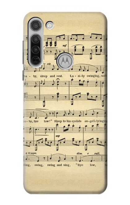 W2504 Vintage Music Sheet Hard Case and Leather Flip Case For Motorola Moto G8