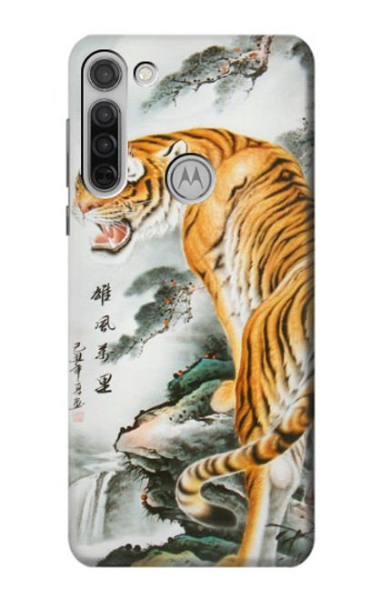 W2750 Oriental Chinese Tiger Painting Hard Case and Leather Flip Case For Motorola Moto G8