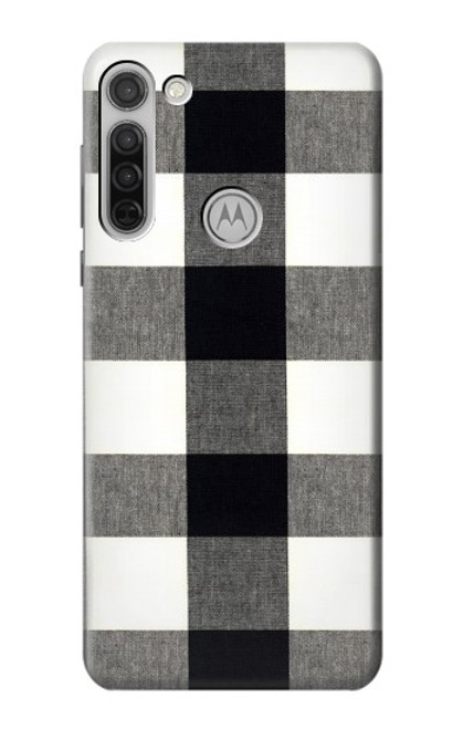 W2842 Black and White Buffalo Check Pattern Hard Case and Leather Flip Case For Motorola Moto G8