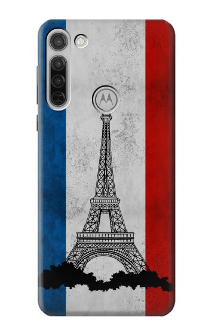 W2859 Vintage France Flag Eiffel Tower Hard Case and Leather Flip Case For Motorola Moto G8