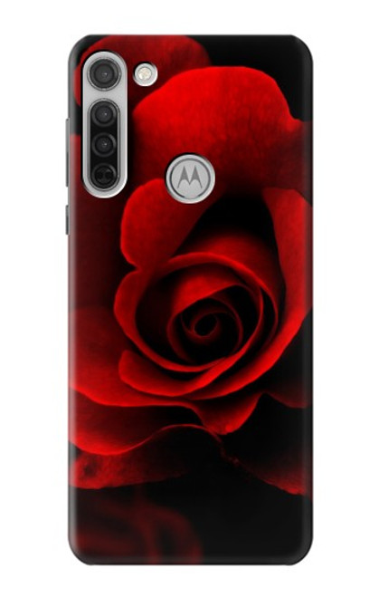W2898 Red Rose Hard Case and Leather Flip Case For Motorola Moto G8