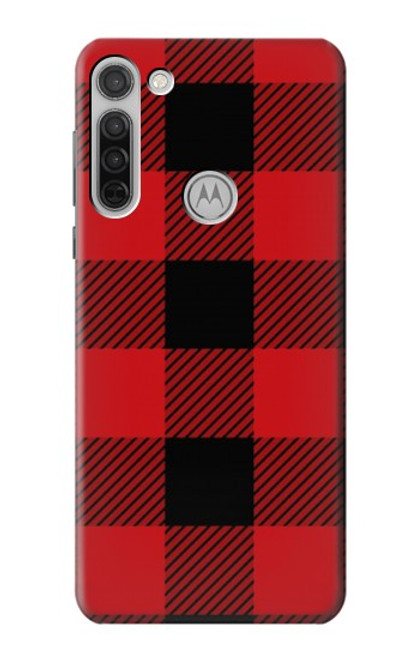 W2931 Red Buffalo Check Pattern Hard Case and Leather Flip Case For Motorola Moto G8