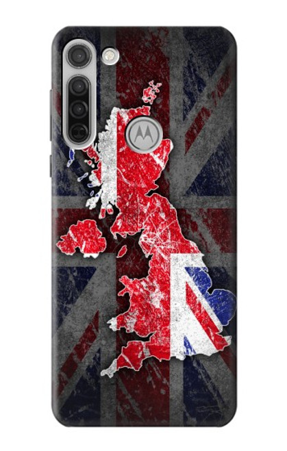 W2936 UK British Flag Map Hard Case and Leather Flip Case For Motorola Moto G8