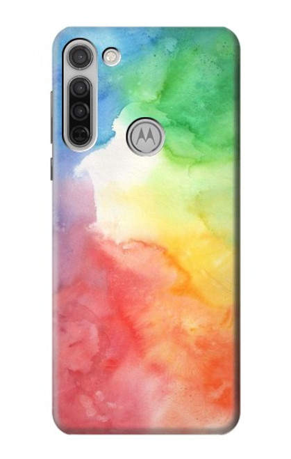 W2945 Colorful Watercolor Hard Case and Leather Flip Case For Motorola Moto G8