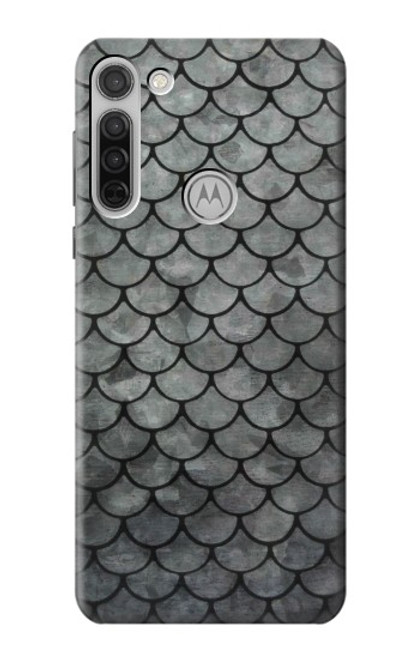 W2950 Silver Fish Scale Hard Case and Leather Flip Case For Motorola Moto G8