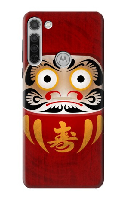 W3023 Japan Good Luck Daruma Doll Hard Case and Leather Flip Case For Motorola Moto G8