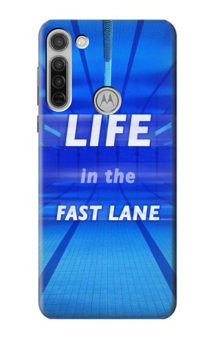 W3136 Life in the Fast Lane Swimming Pool Hard Case and Leather Flip Case For Motorola Moto G8