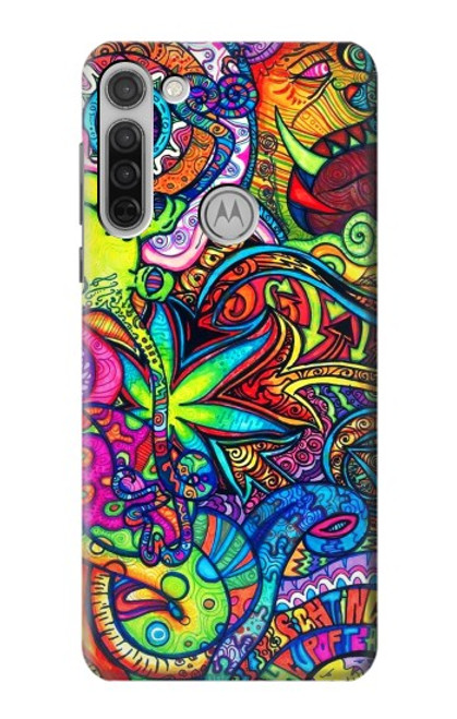 W3255 Colorful Art Pattern Hard Case and Leather Flip Case For Motorola Moto G8