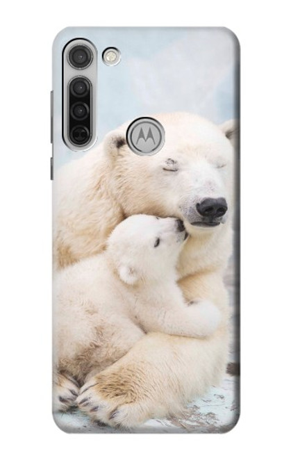 W3373 Polar Bear Hug Family Hard Case and Leather Flip Case For Motorola Moto G8