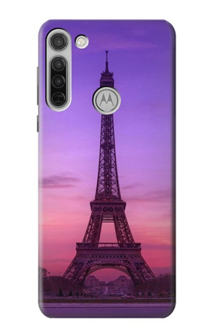 W3447 Eiffel Paris Sunset Hard Case and Leather Flip Case For Motorola Moto G8