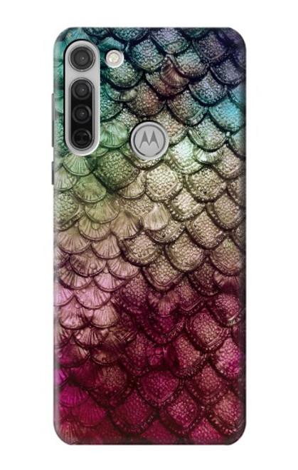 W3539 Mermaid Fish Scale Hard Case and Leather Flip Case For Motorola Moto G8