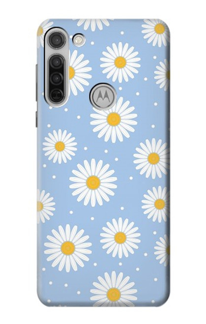 W3681 Daisy Flowers Pattern Hard Case and Leather Flip Case For Motorola Moto G8