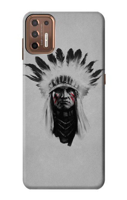 W0451 Indian Chief Hard Case and Leather Flip Case For Motorola Moto G9 Plus