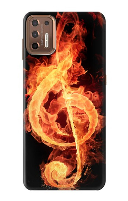 W0493 Music Note Burn Hard Case and Leather Flip Case For Motorola Moto G9 Plus