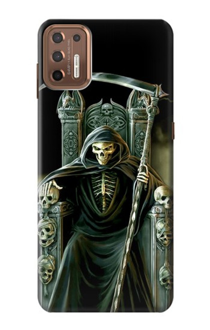 W1024 Grim Reaper Skeleton King Hard Case and Leather Flip Case For Motorola Moto G9 Plus