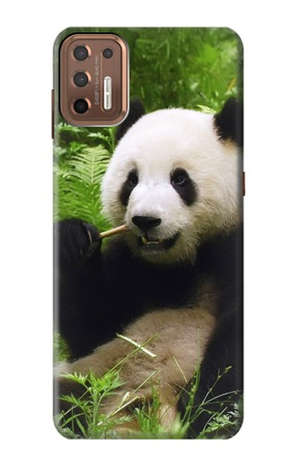 W1073 Panda Enjoy Eating Hard Case and Leather Flip Case For Motorola Moto G9 Plus