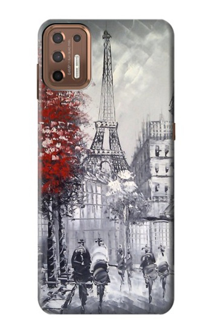 W1295 Eiffel Painting of Paris Hard Case and Leather Flip Case For Motorola Moto G9 Plus