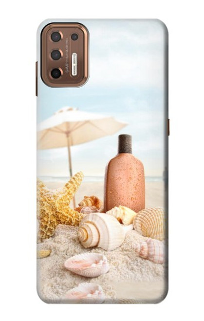 W1425 Seashells on The Beach Hard Case and Leather Flip Case For Motorola Moto G9 Plus