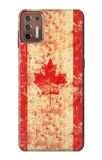 W1603 Canada Flag Old Vintage Hard Case and Leather Flip Case For Motorola Moto G9 Plus