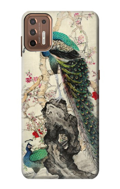 W2086 Peacock Painting Hard Case and Leather Flip Case For Motorola Moto G9 Plus