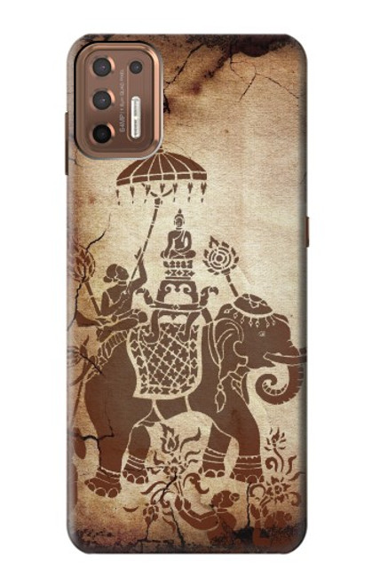 W2102 Thai Art Buddha on Elephant Hard Case and Leather Flip Case For Motorola Moto G9 Plus