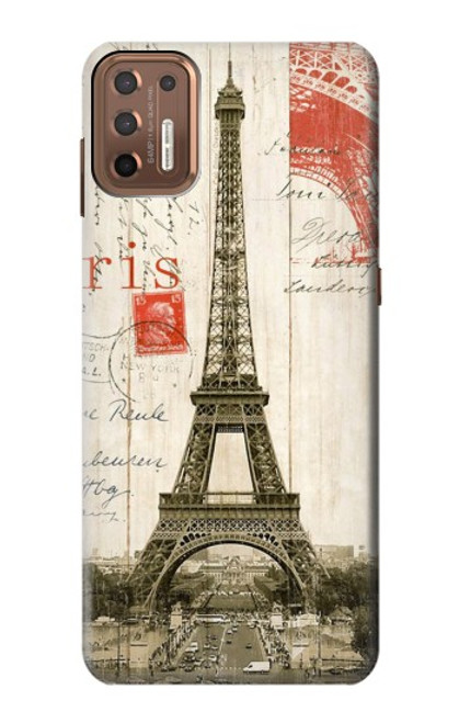 W2108 Eiffel Tower Paris Postcard Hard Case and Leather Flip Case For Motorola Moto G9 Plus