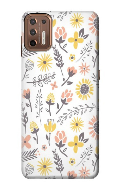 W2354 Pastel Flowers Pattern Hard Case and Leather Flip Case For Motorola Moto G9 Plus