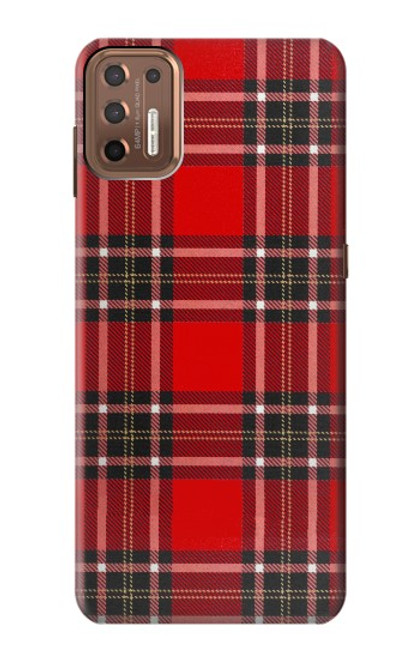 W2374 Tartan Red Pattern Hard Case and Leather Flip Case For Motorola Moto G9 Plus