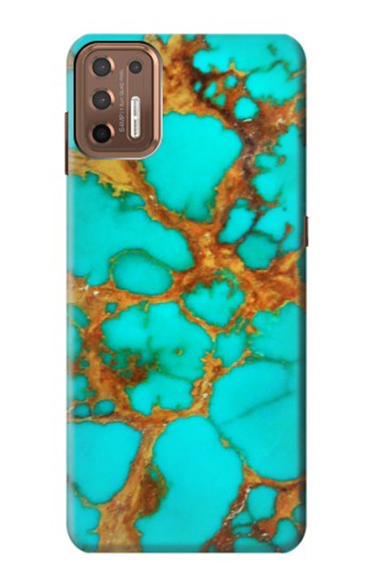 W2688 Aqua Copper Turquoise Gemstone Graphic Hard Case and Leather Flip Case For Motorola Moto G9 Plus