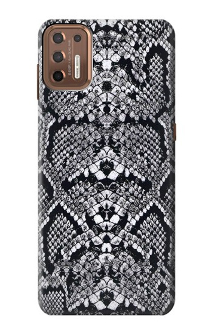 W2855 White Rattle Snake Skin Graphic Printed Hard Case and Leather Flip Case For Motorola Moto G9 Plus