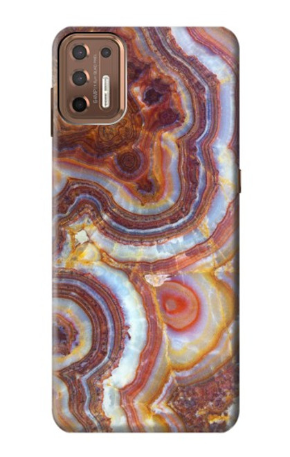 W3034 Colored Marble Texture Printed Hard Case and Leather Flip Case For Motorola Moto G9 Plus