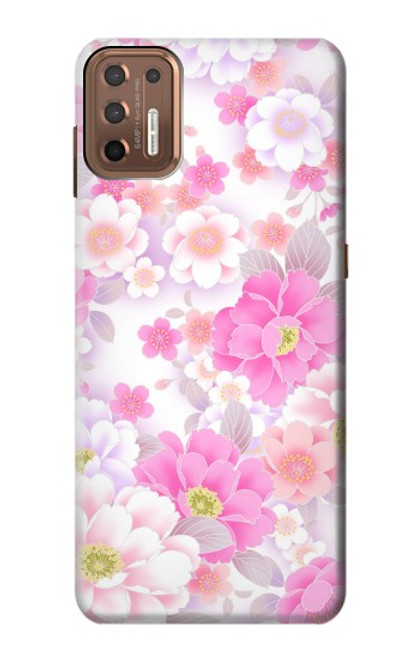 W3036 Pink Sweet Flower Flora Hard Case and Leather Flip Case For Motorola Moto G9 Plus